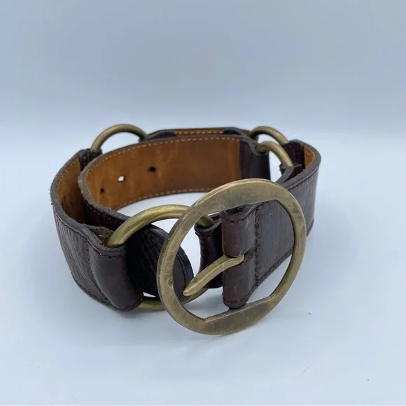 DKNY Vintage Leather Harness Belt Small Brown - Picture 10 of 16